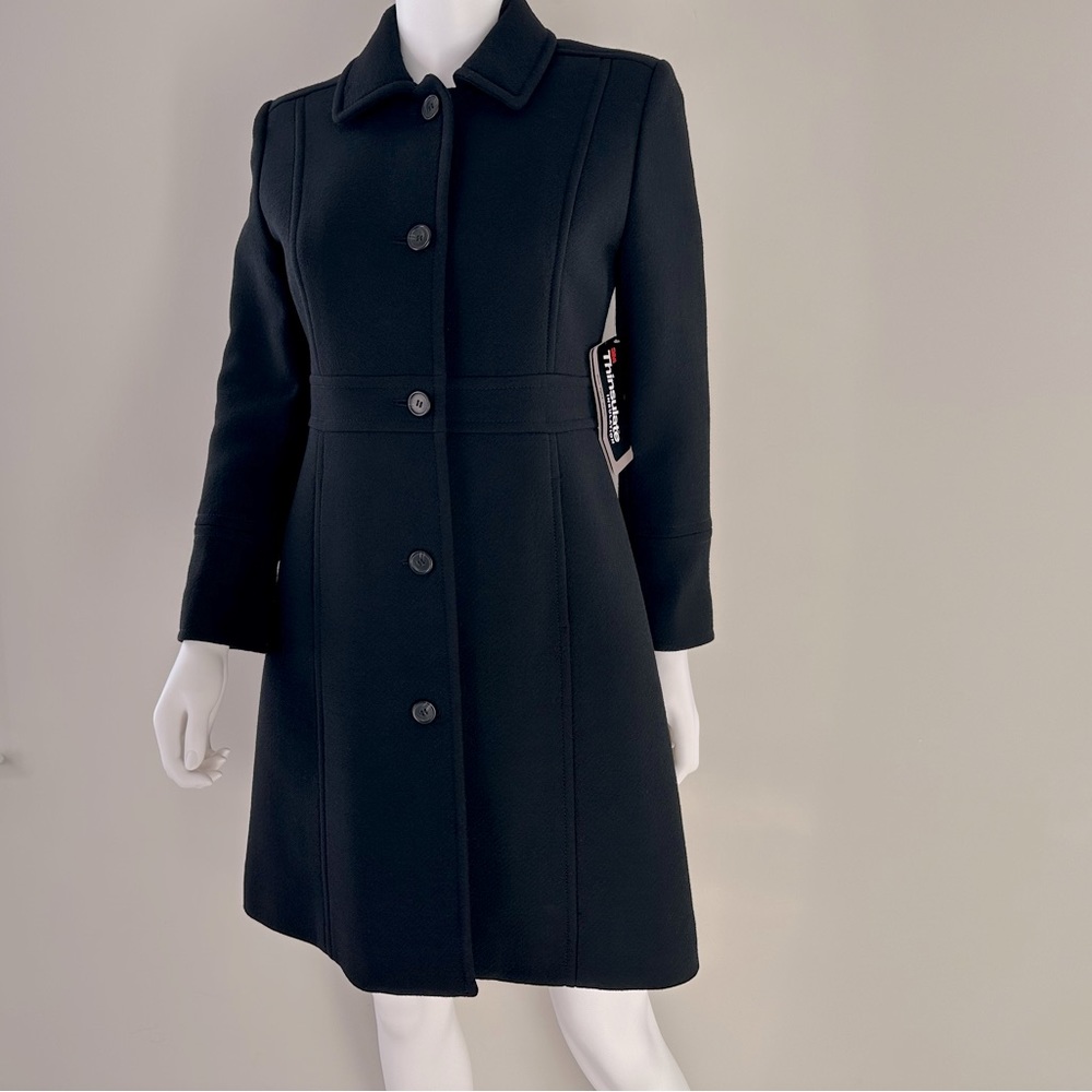 NWOT J Crew Lady Day Coat Black in Italian Double-Cloth Wool Size 2P